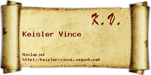 Keisler Vince névjegykártya